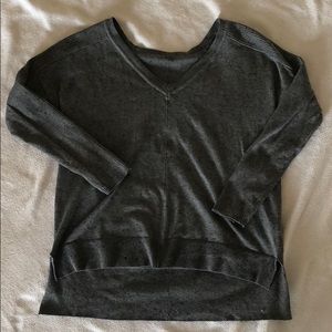 Grey Knit Long Sleeve Top